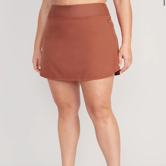 NWT OLD NAVY High-Waisted StretchTech Pleated 2-in-1 Skort Apple Cinnamon MEDIUM - Picture 7 of 9